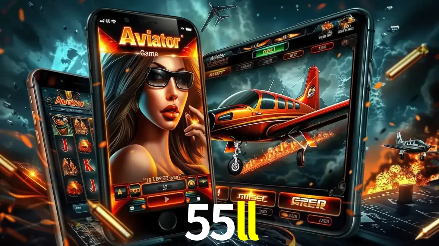O popular jogo de apostas Aviator exibido em vários celulares e tablets, mostrando a interface emocionante e a ação de voo disponíveis para jogar agora no 55ll.