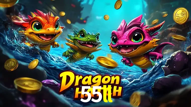 Arte promocional do jogo Dragon Hatch com três adoráveis dragões bebês nadando entre moedas de ouro, um dos slots mais divertidos para jogar no cassino 55ll.